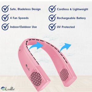 Wearable air filter fan light purple